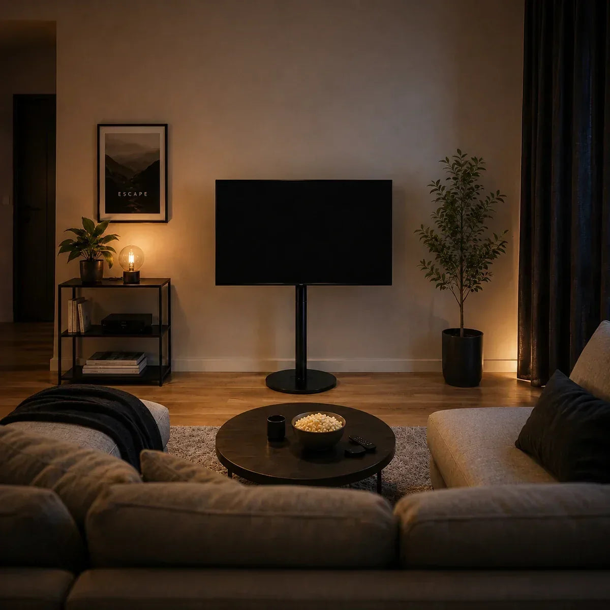 home theater TV stand layout