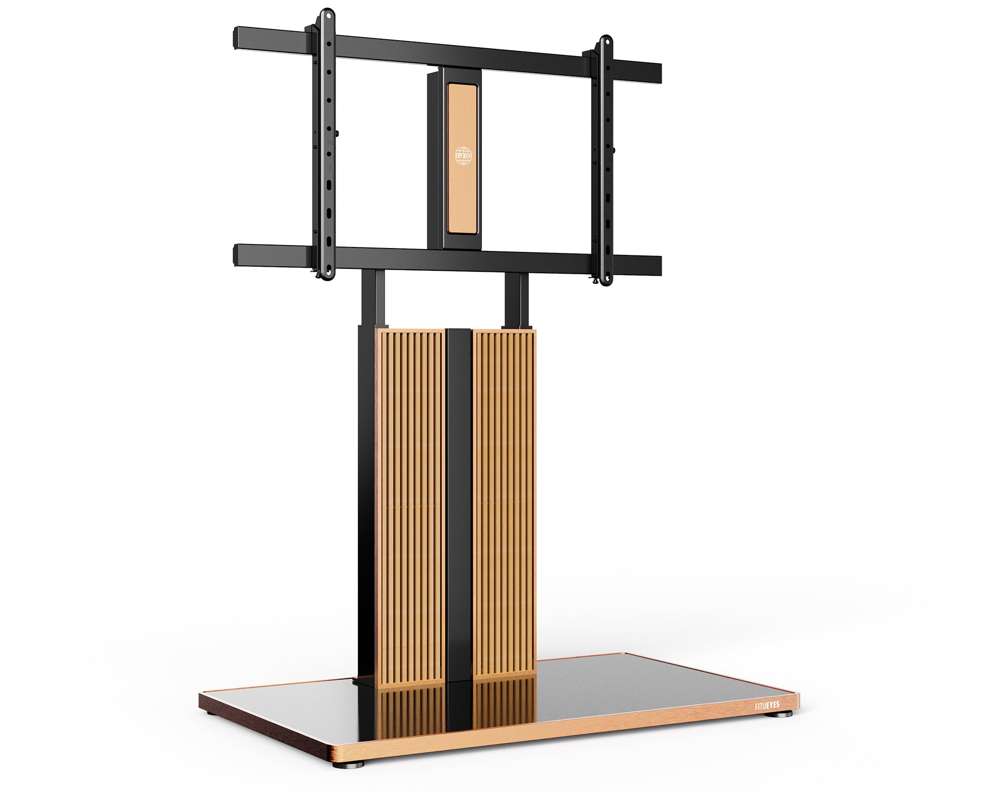 FITUEYES Cantor light oak tv stand 75-100 inches