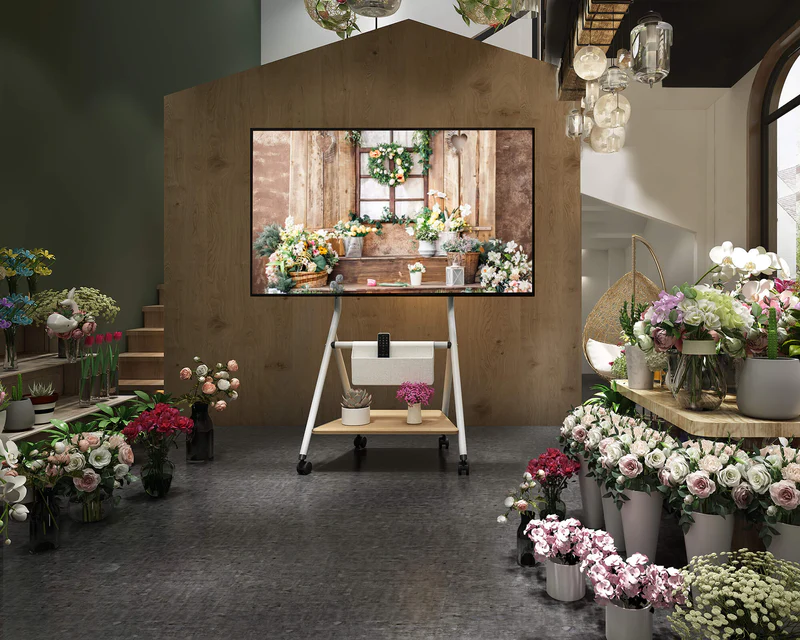 gallery tv stand with storage bag FITUEYES Collector White