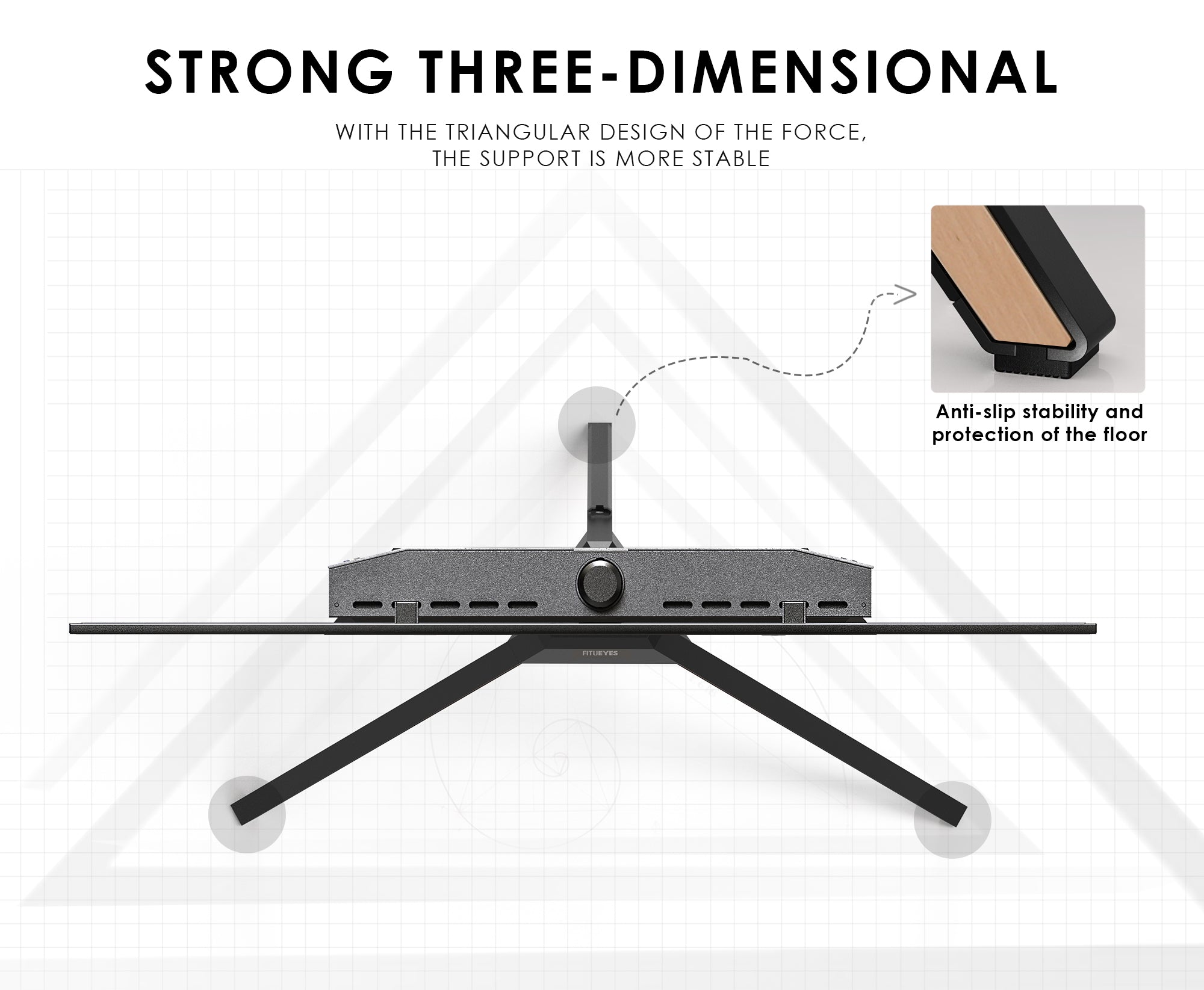 fitueyes stable floor-standing TV stand