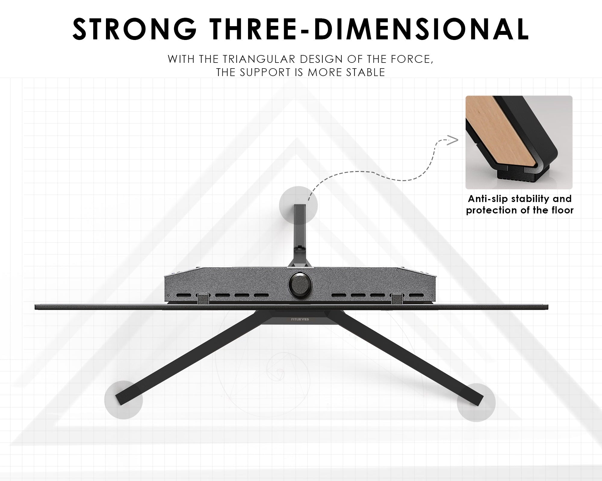 fitueyes stable floor-standing TV stand