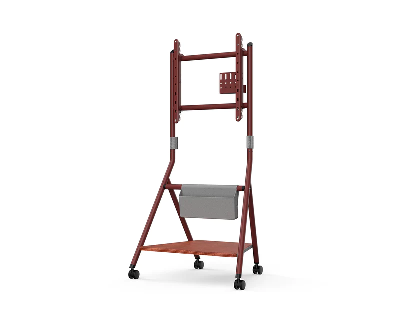65 inch tv stand with wheels in maroon FITUEYES