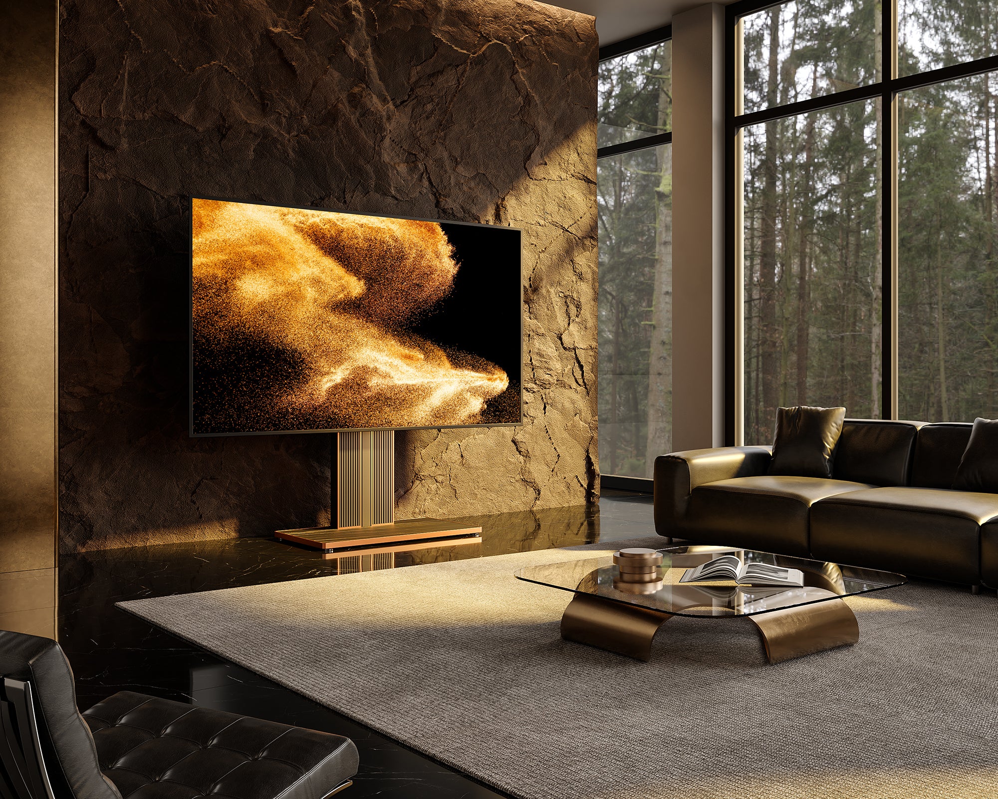 luxury tv stand in the living room cantor series