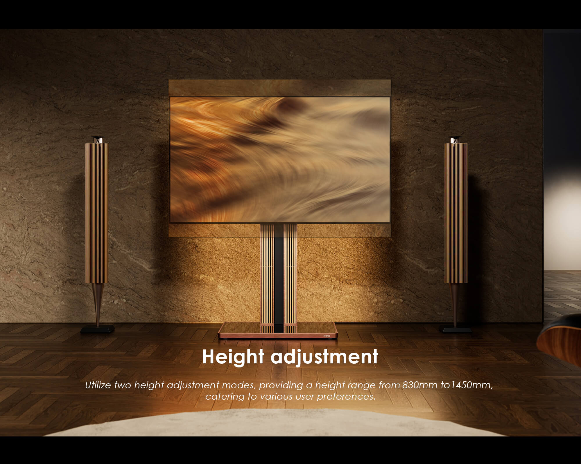 Height-adjustable tv stand cantor series 78 inch FITUEYES