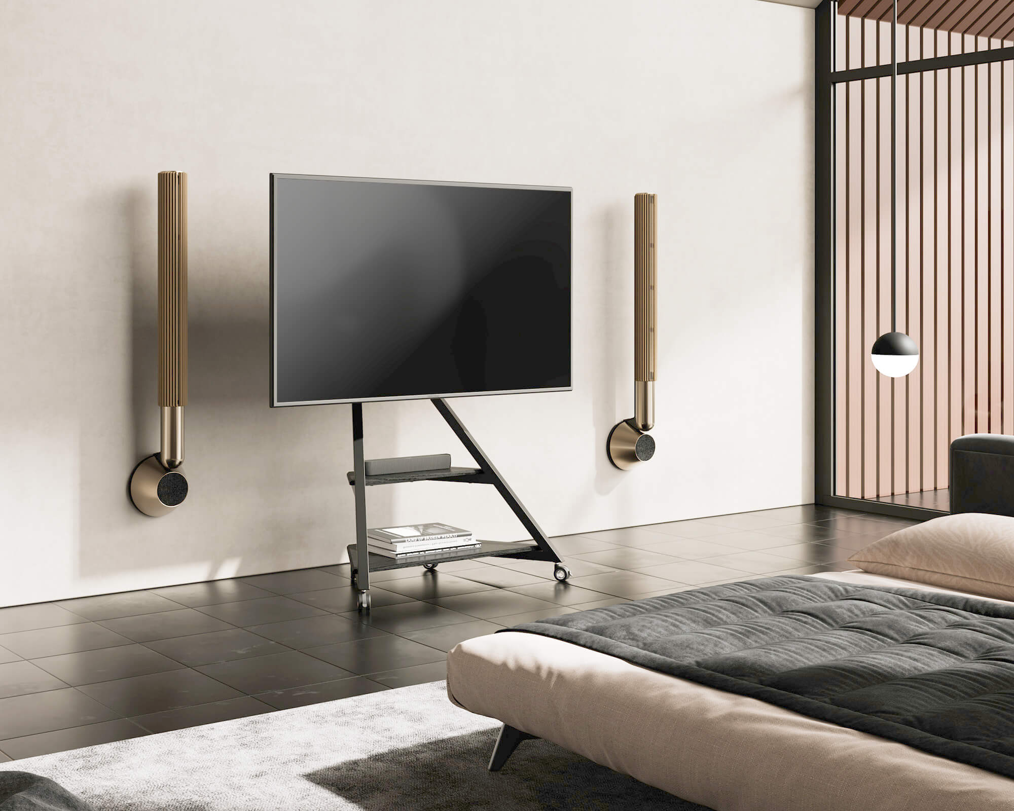 Eiffel V2 FT88 Floor TV Stand With Wheels