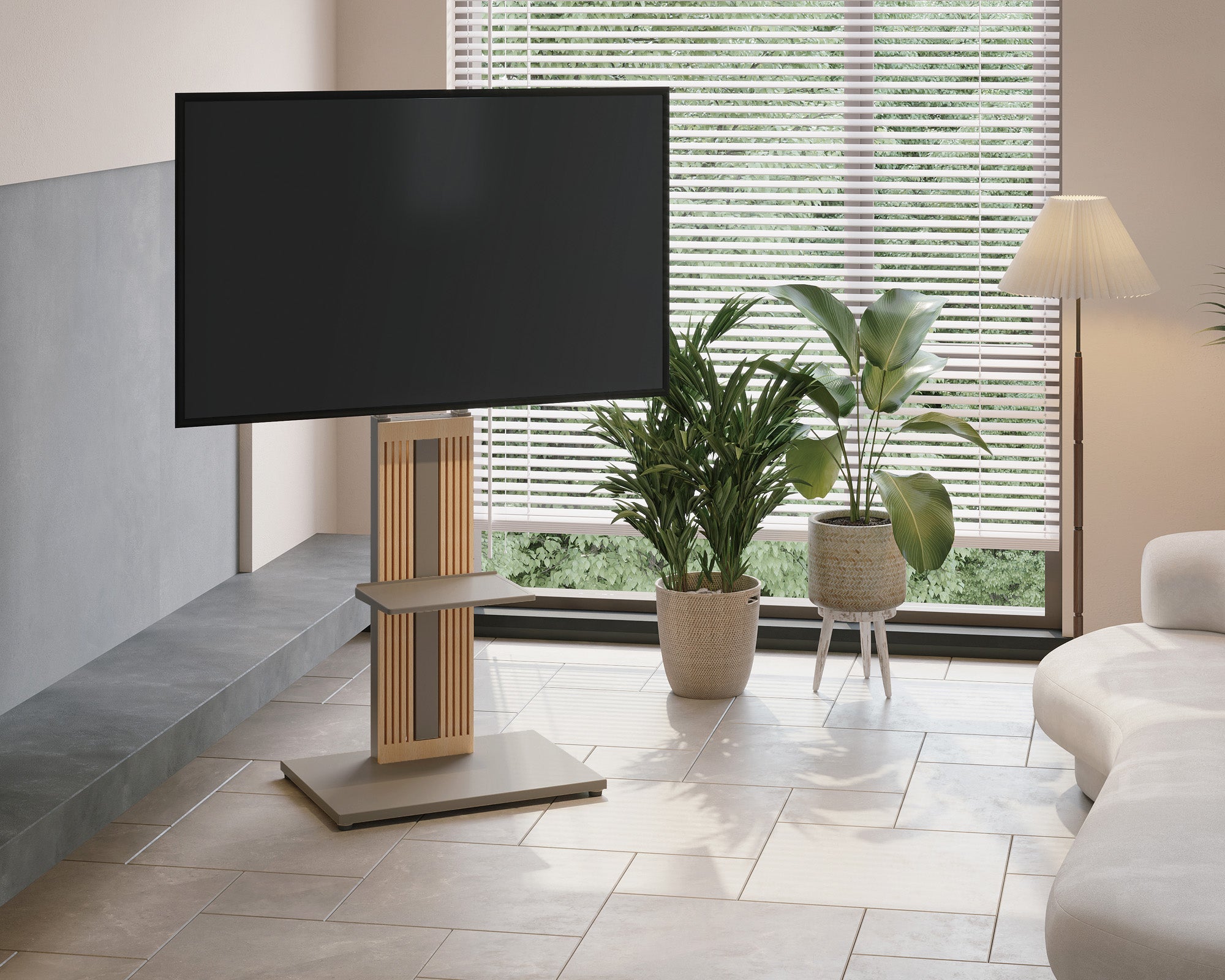 fitueyes zen tv stand with plate shelf