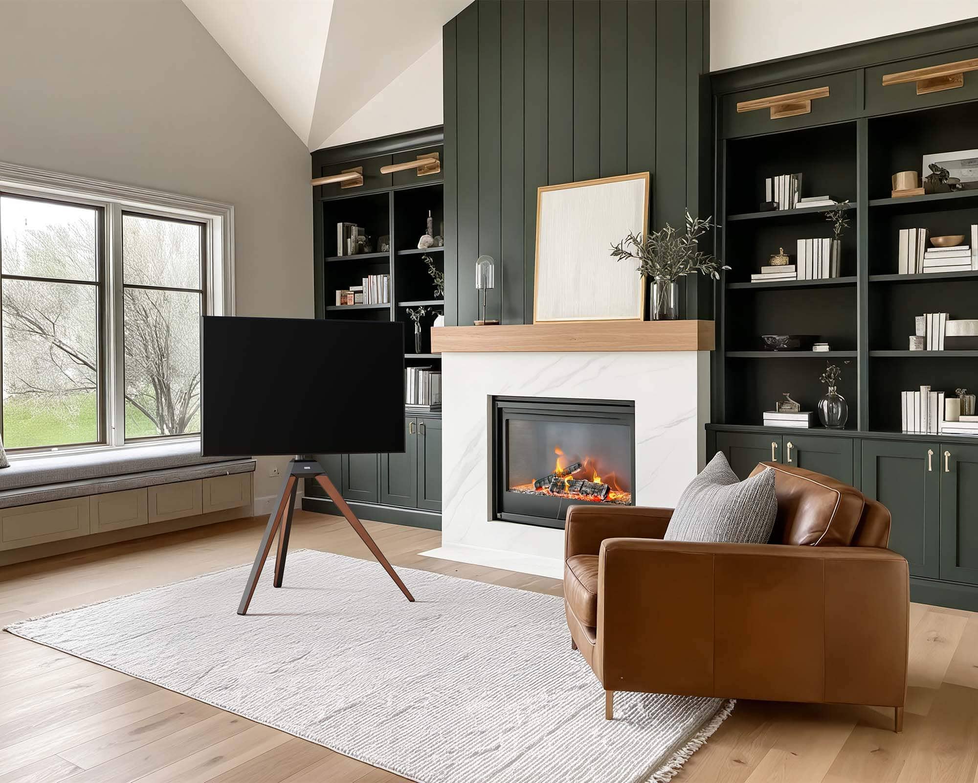 Fireside floor-standing TV stand