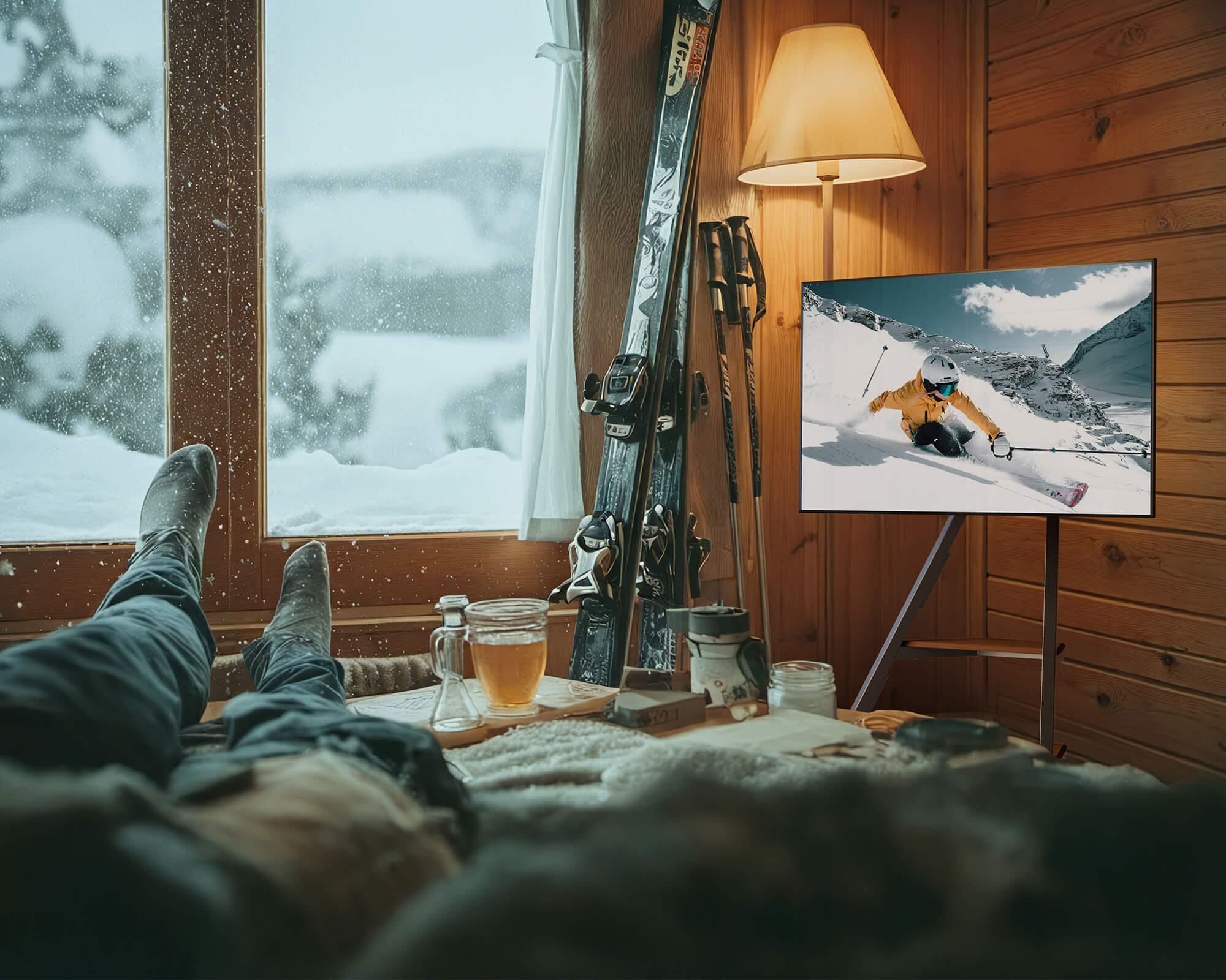 Eiffel tv stand for watching Winter Olympics Games