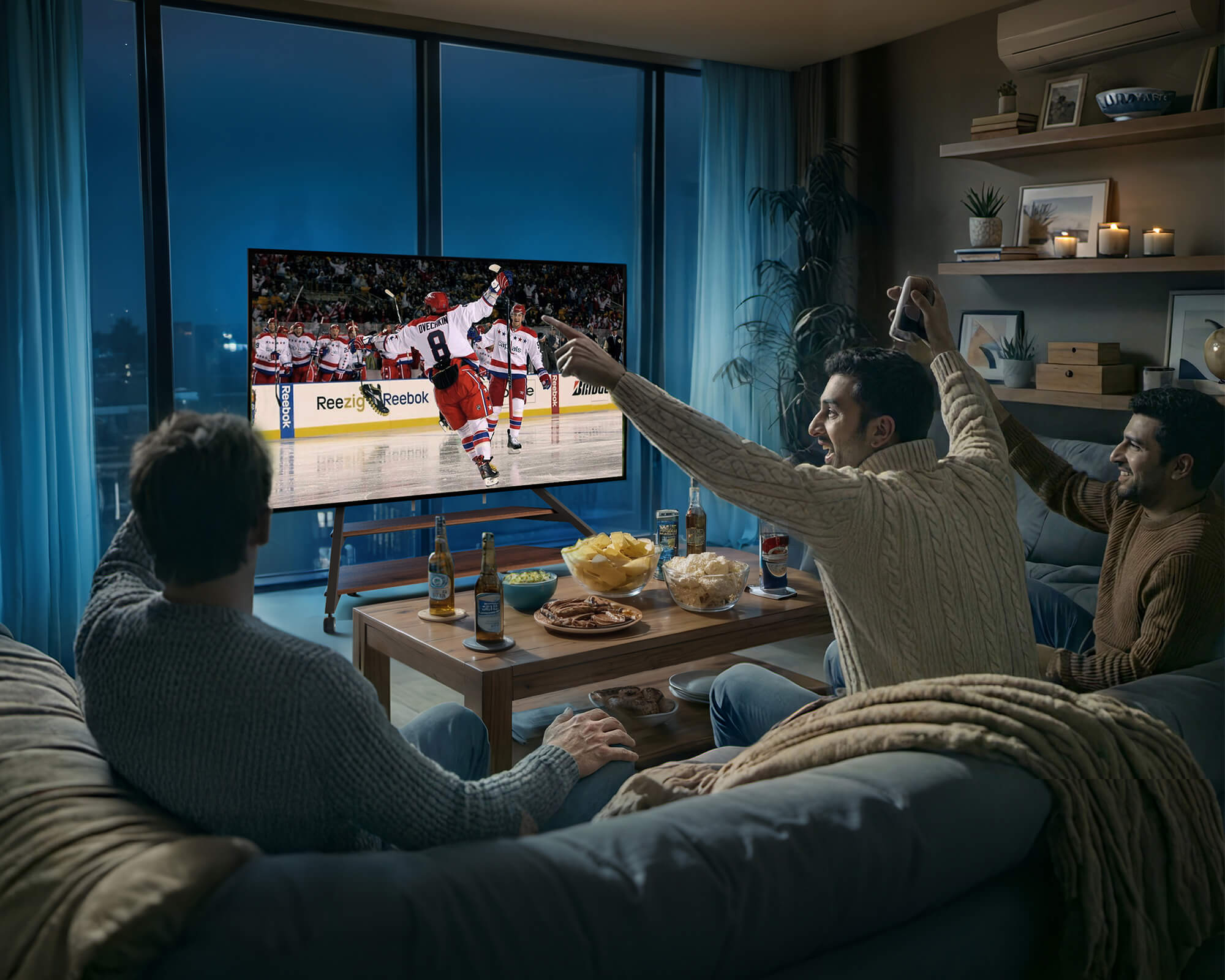 Eiffel Series 100 inch tv stand for viewing sporting events