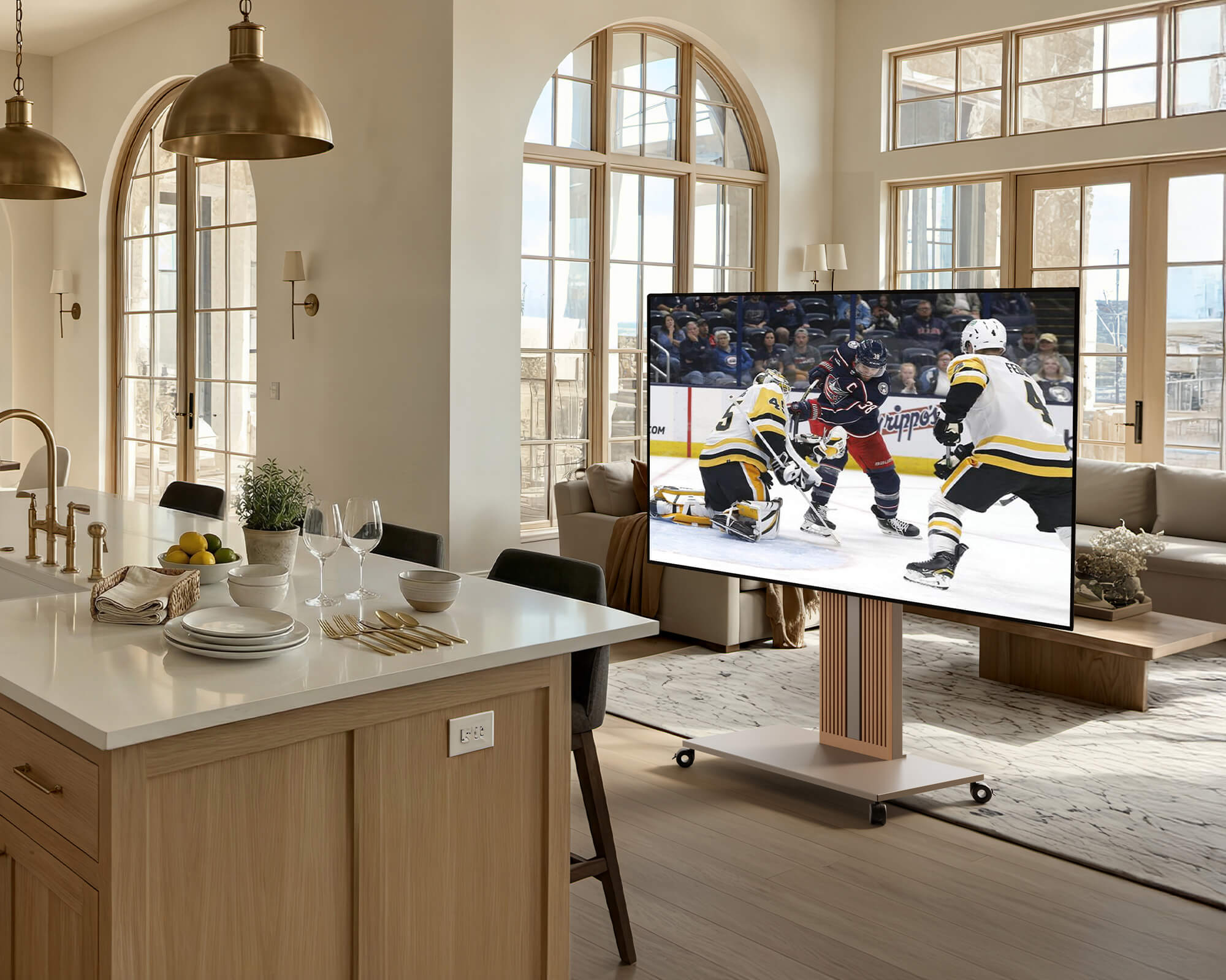 88 inch TV stand for watching sports game in the living room