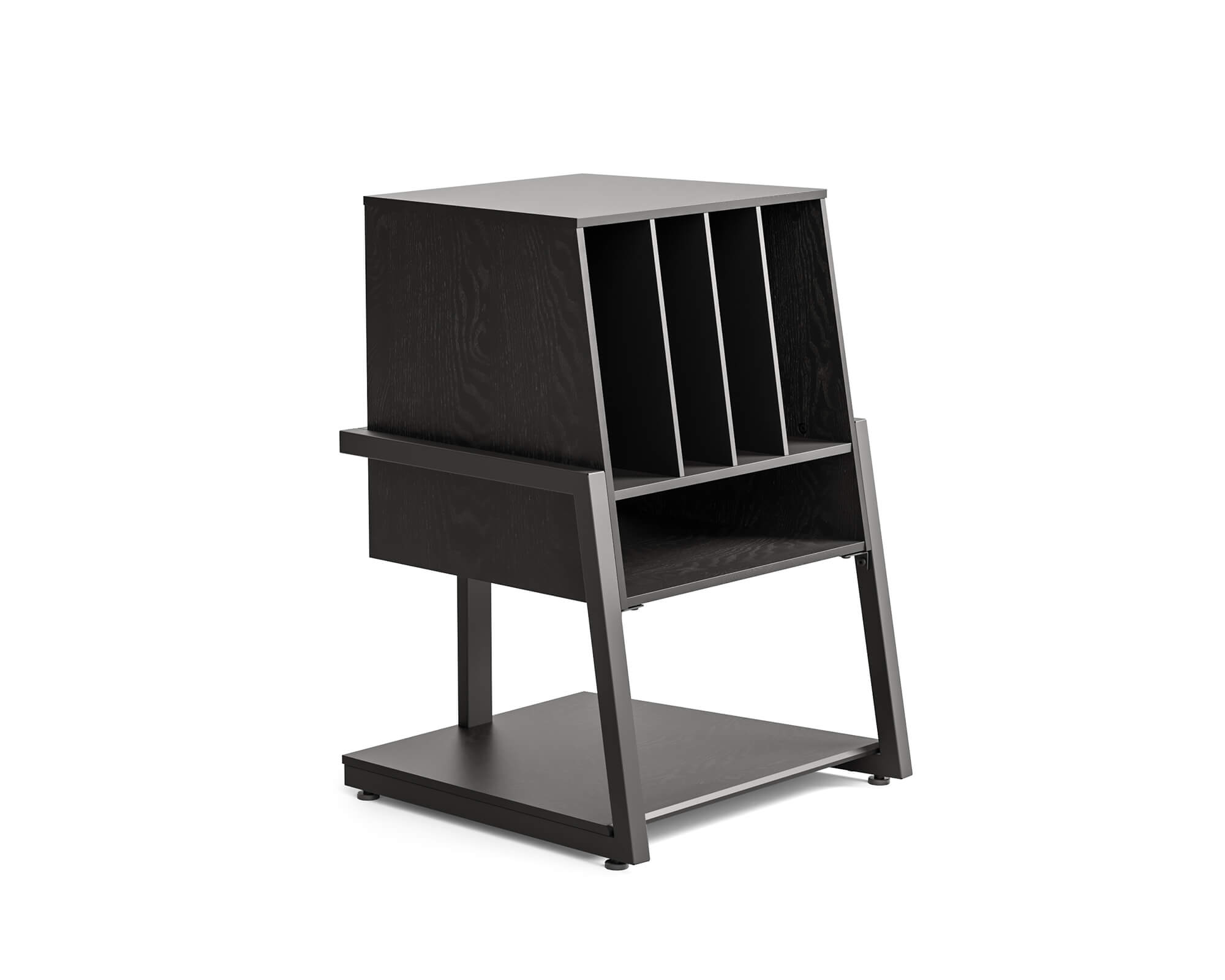 Multi-functional storage black Record player cabinet