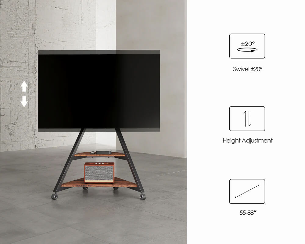 Eiffel V2 FT88 Floor TV Stand With Wheels