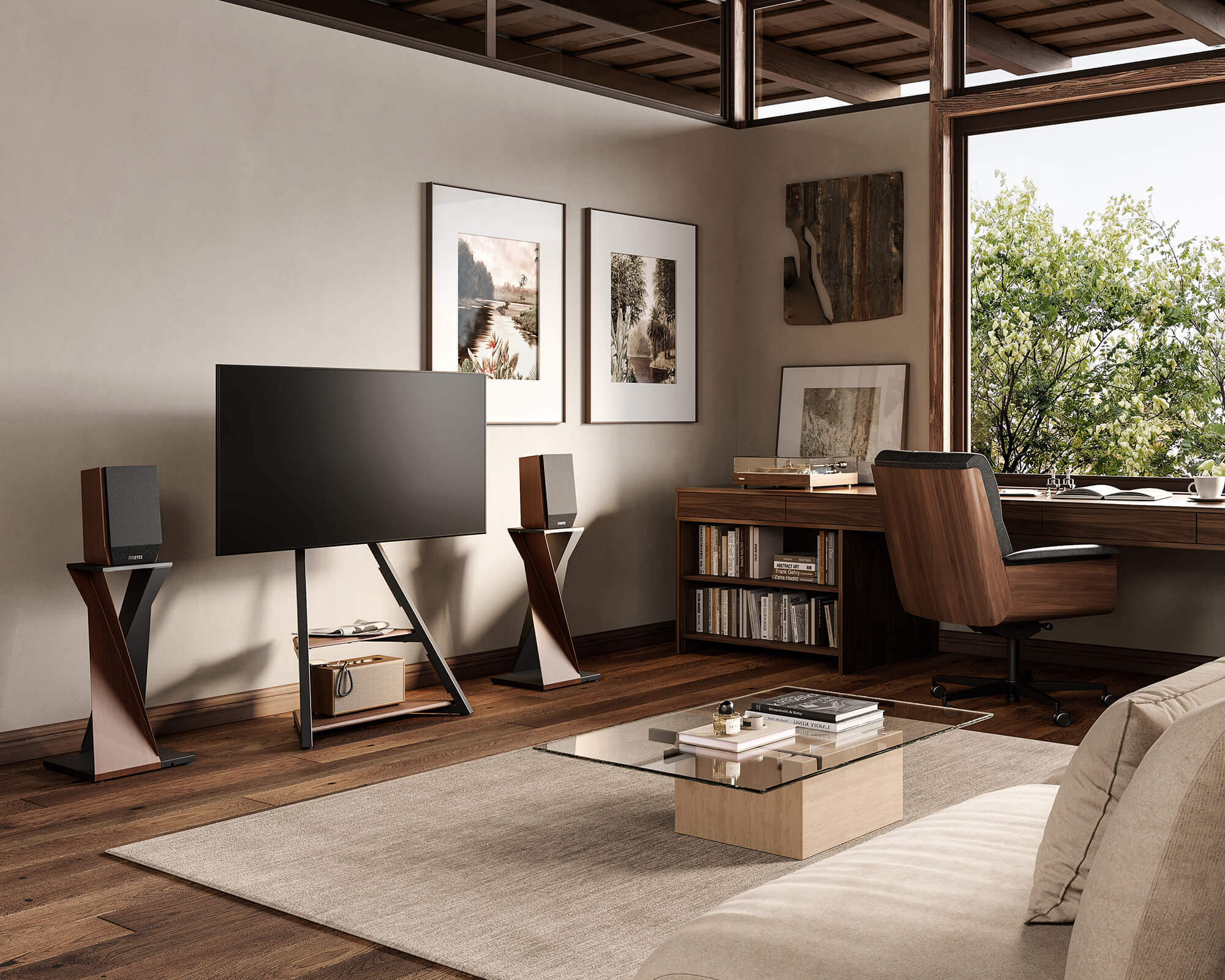 Eiffel FT65 Floor TV Stand With Wheels