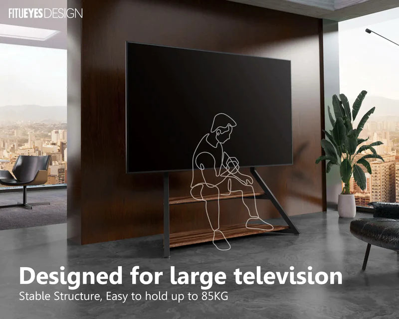 Floor standing TV stand in walnut with 85kg load capacity