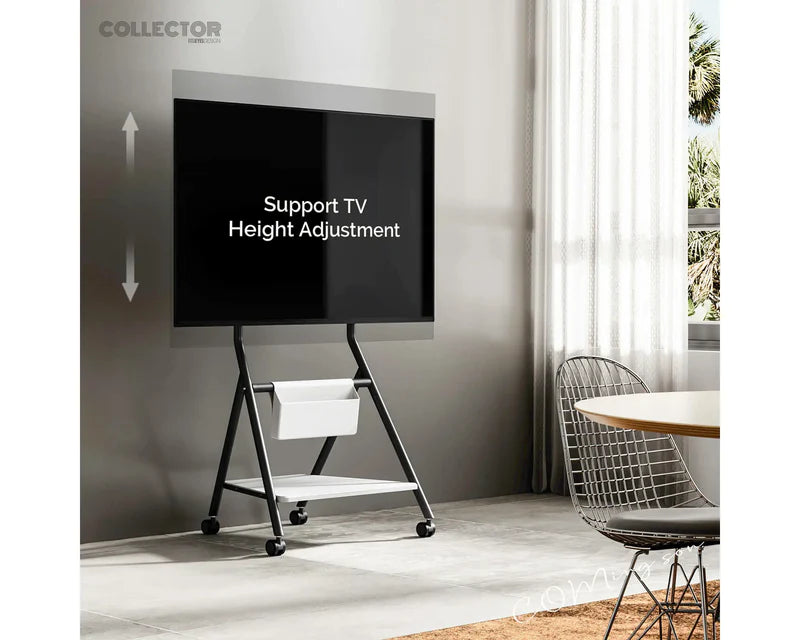 height adjustment tv stand with wheels in black