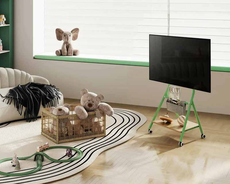 rolling tv stand green FITUEYES