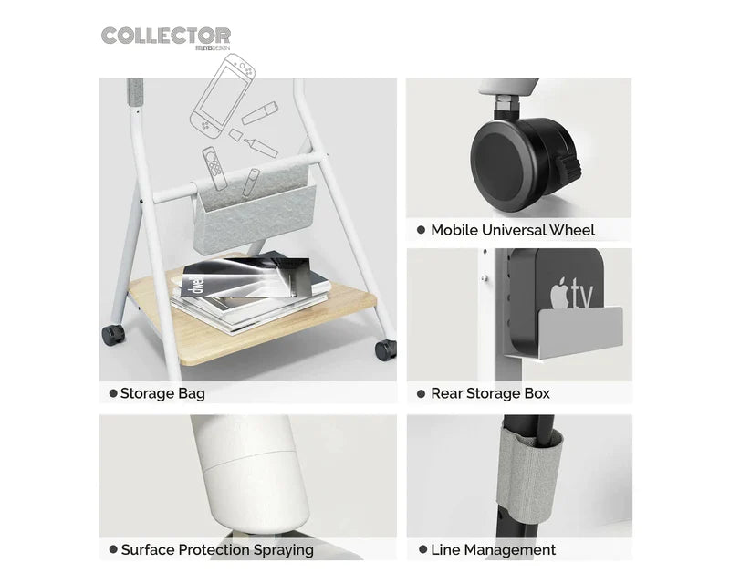 white tv stand with cable management