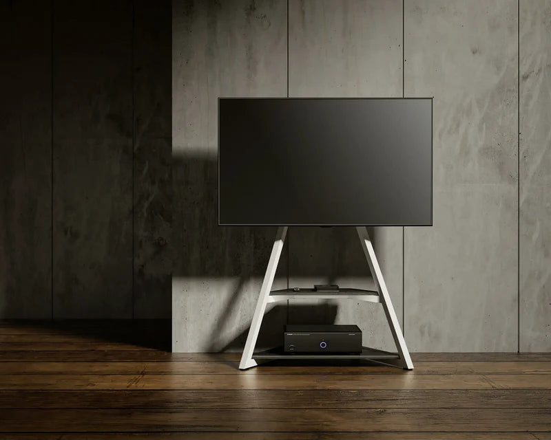 White portable tv stand for 43-75 inches