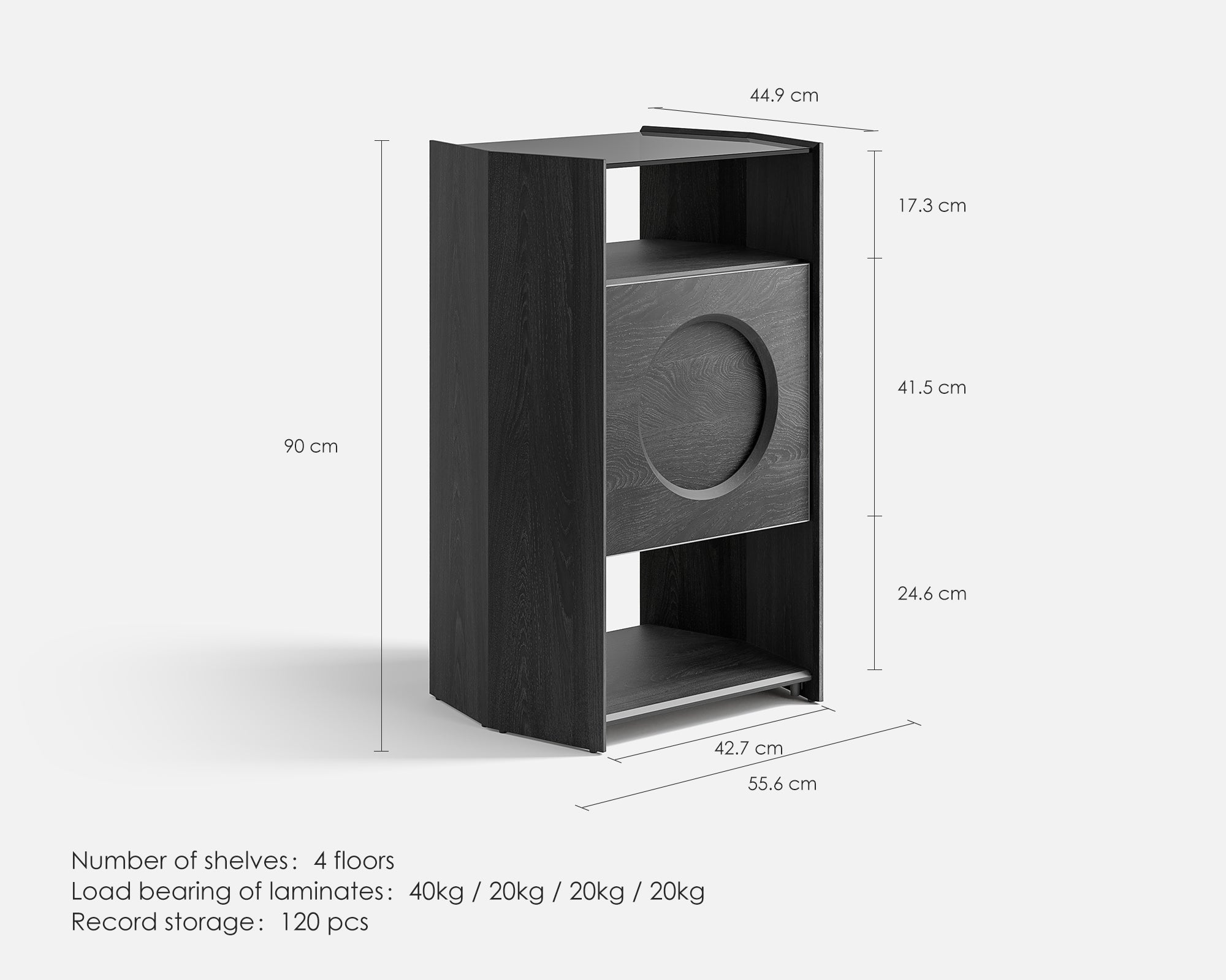 Record player stand dimensions 