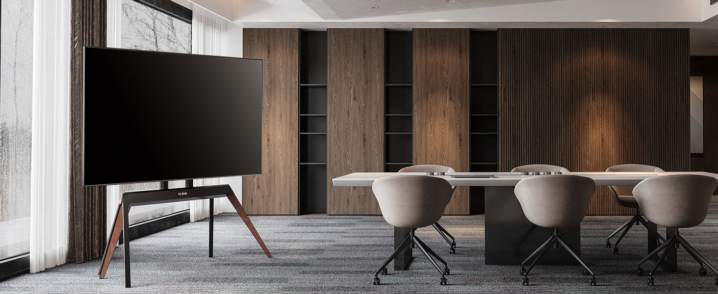 easel tv floor stand at conference room