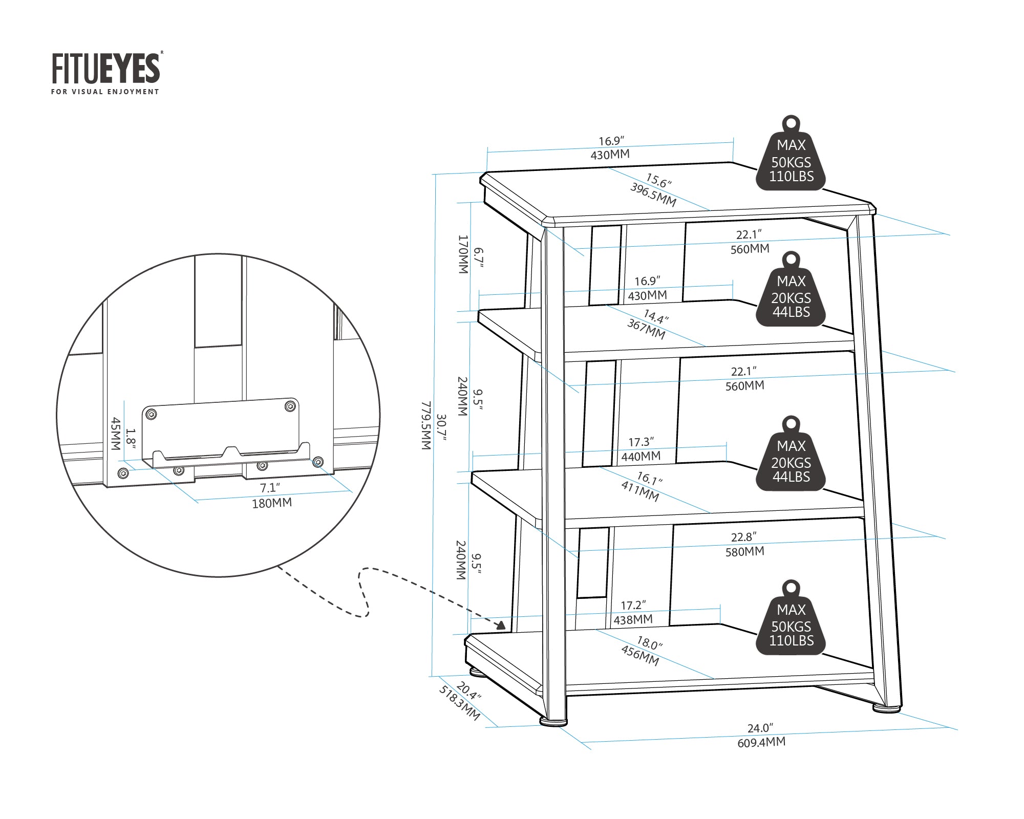 Audio Rack Eiffel Series F07