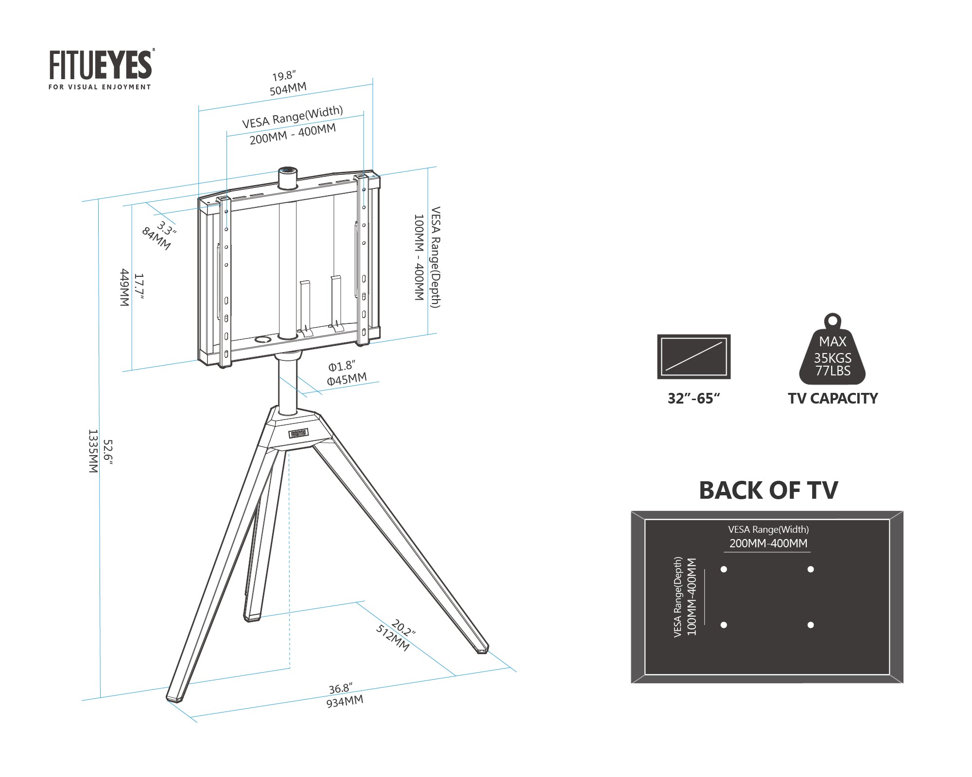 Floor TV Stand Picasso Series 37-65 Inch