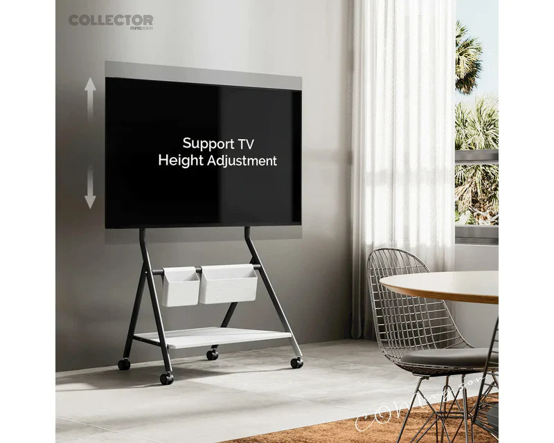 Floor TV Stand Portable Storage Collector Series 55-78 Inch - Black