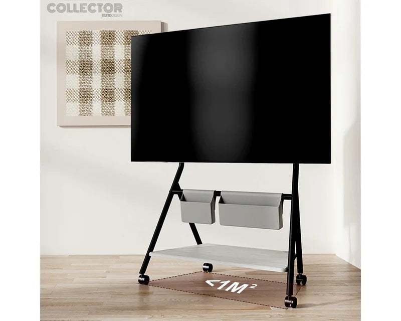 Floor TV Stand Portable Storage Collector Series 55-78 Inch - Black