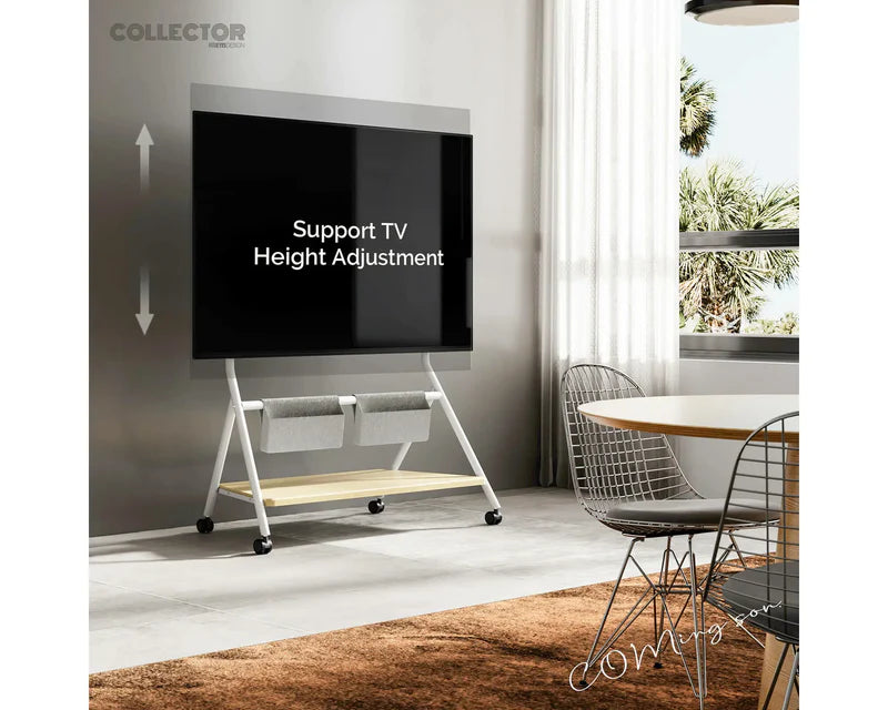 Floor TV Stand Portable Storage Collector Series 65-88 Inch -White