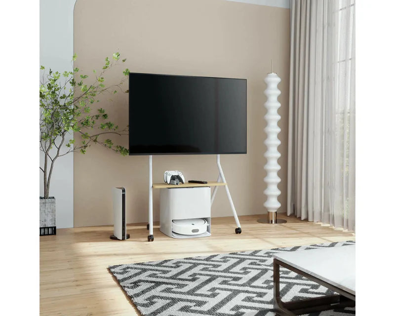 Floor TV Stand large Storage Collector Series 55-78 Inch -White