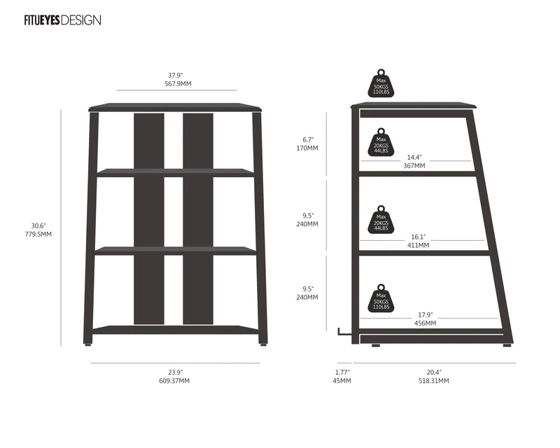 Audio Rack Eiffel Series F07 - Walnut